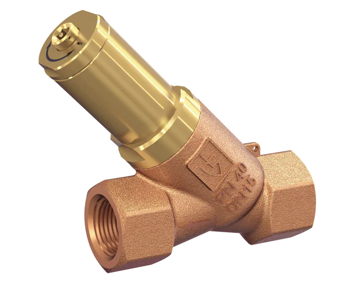 Bronze straight overflow valve 617 YP PTFE seat